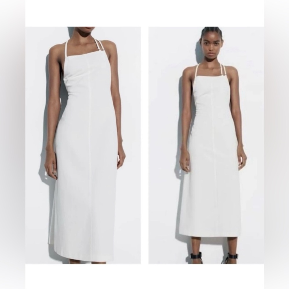 ZARA White linen blend Dress